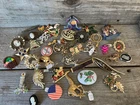 Lot Vintage Costume Jewelry Brooches Rhinestone Enamel Faux Pearl A Few Signed