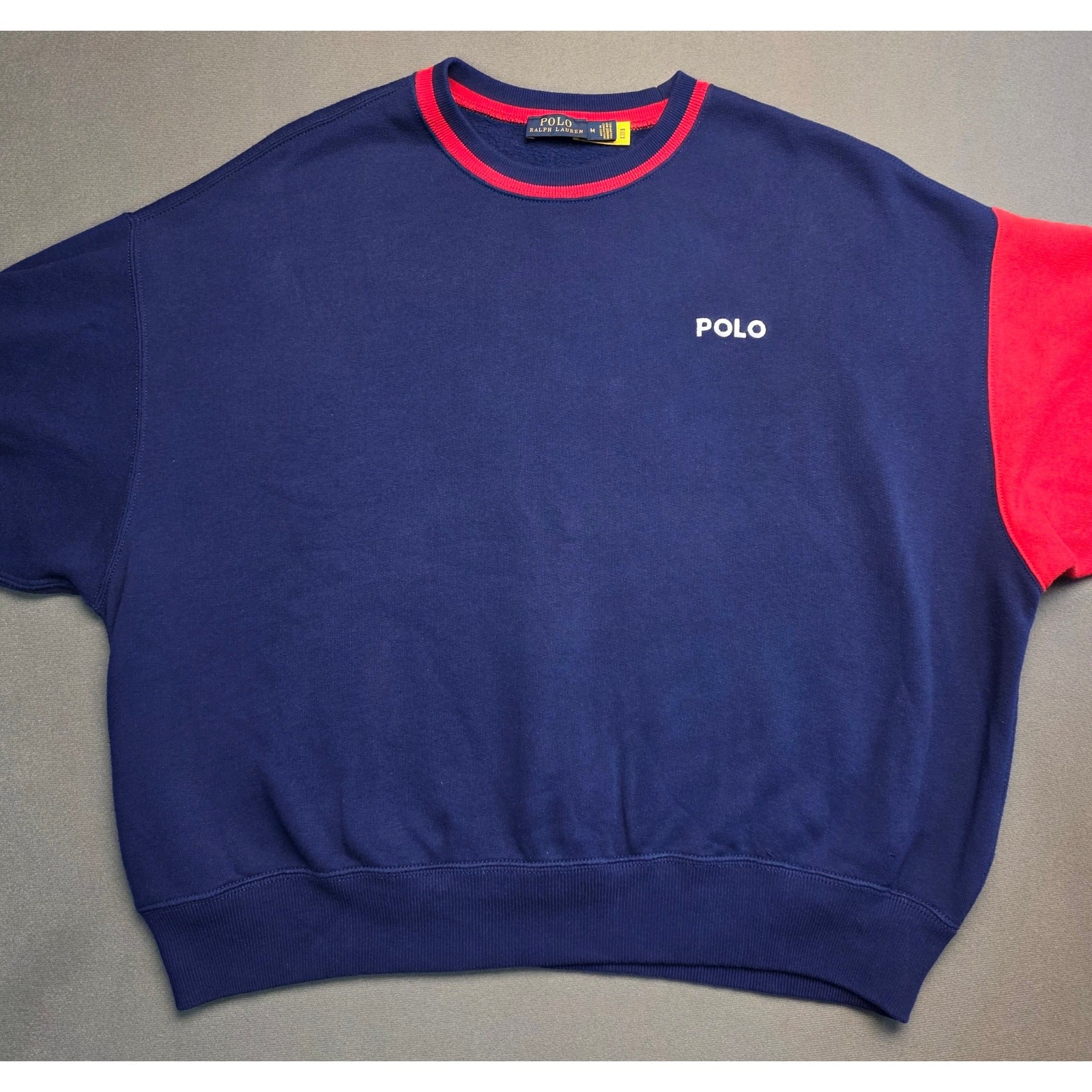 Polo Ralph Lauren Mens Medium Jogger Sweat Suit Set Red Blue Sweatpant Sweater