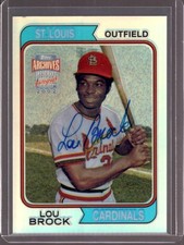 LOU BROCK 2002 Topps Archives Reserve Reprint Autograph Auto #TRA-LB