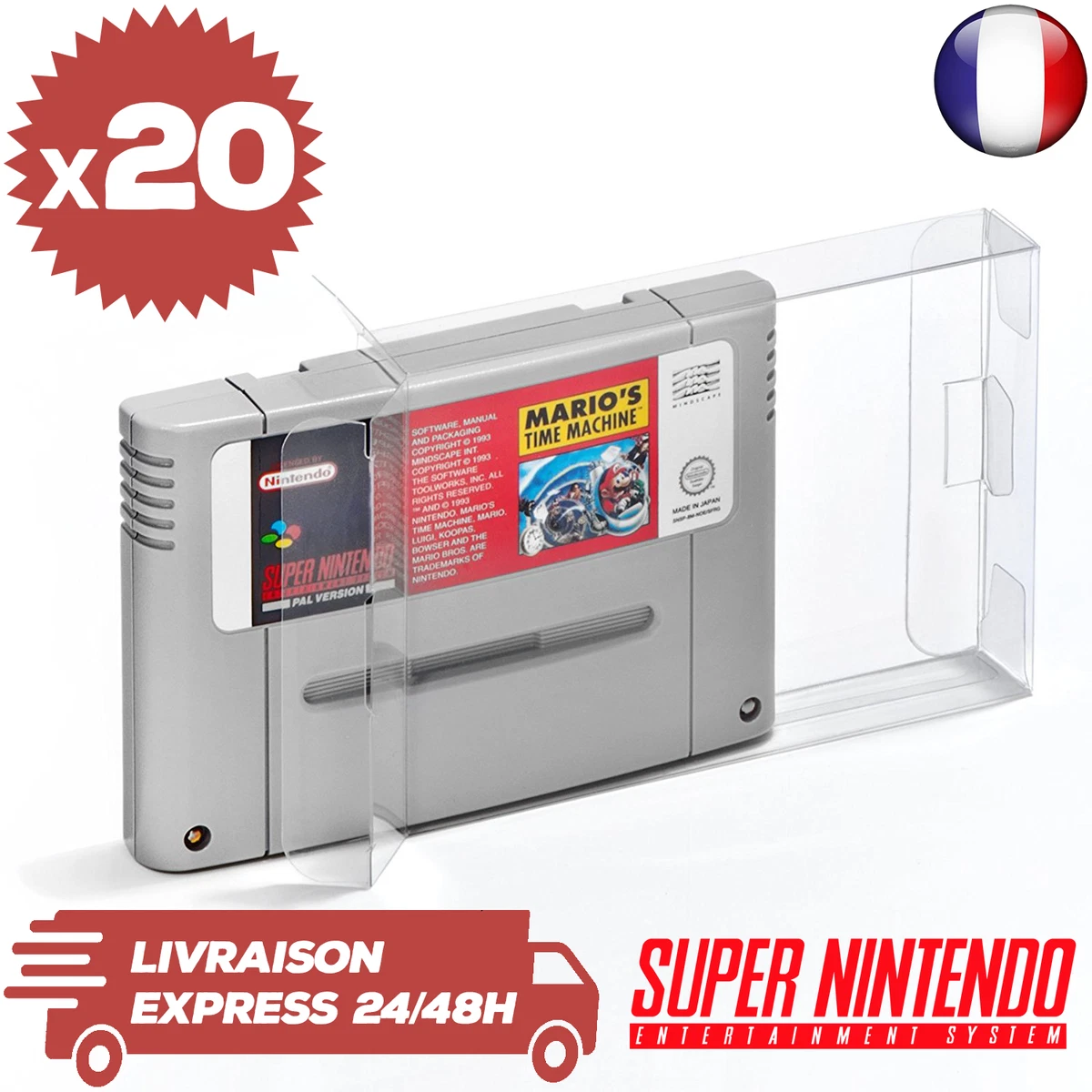Boîte de protection pour jeux cartouche SNES