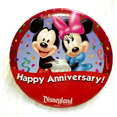Disneyland HAPPY ANNIVERSARY! Mickey & Minnie Mouse Red