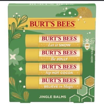 Burt s Bees Holiday 4 Pack Moisturizing Jingle Lip Balms Set