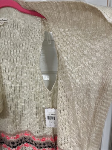 Love On A HANGER Boho Style Women's Sleeveless Long Open Vest SWEATER XL Tan NWT - Picture 6 of 8
