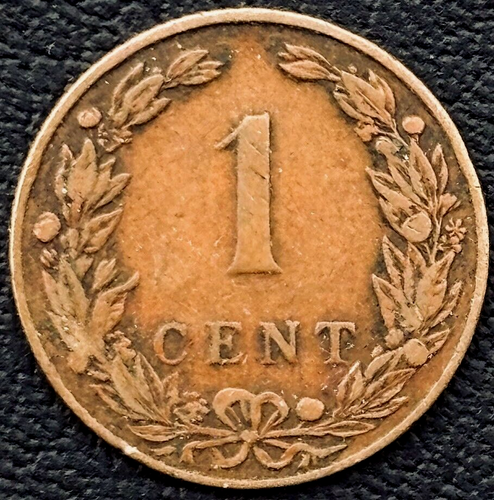 1906 Netherlands Coin 1 One Cent 1c KM# 132.1 Europe Foreign Coins FREE SHIPPING - Picture 3 of 5