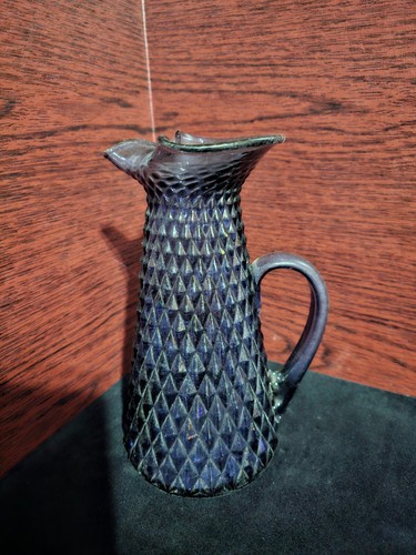 Beautiful Purple Glass Cut Pitcher - Picture 2 of 6