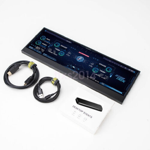 14" LCD Screen HDMI Secondary Display AIDA64 CPU GPU SSD Info Monitor 3840*1100 - Picture 1 of 5