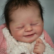 Reborn Doll Sleeping Newborn Baby Vinyl Unpainted Parts Kit Unfinished DIY New