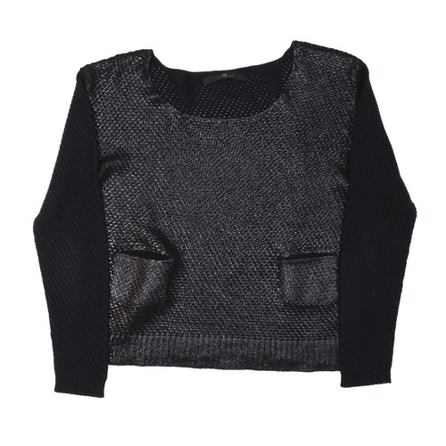 FOR ALL MANKIND Pullover schwarz offen Strick Damen XS