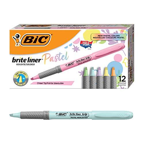 Brite Liner Grip Pastel Highlighters, Assorted Ink Colors, Chisel Tip - Box - Bild 1 von 7
