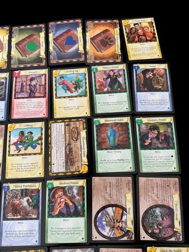 42 Card + Rule Card Harry Potter TCG 9 Rare 2 Holo Fluffy Snitch Weasley No Dupe - Picture 4 of 8