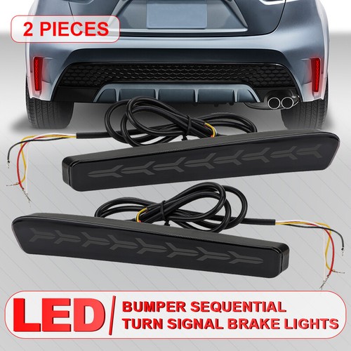 2x Rear Reflector Fog light LED DRL Turn Lamp Smoked For Toyota Corolla 2020-23 - Picture 4 of 12