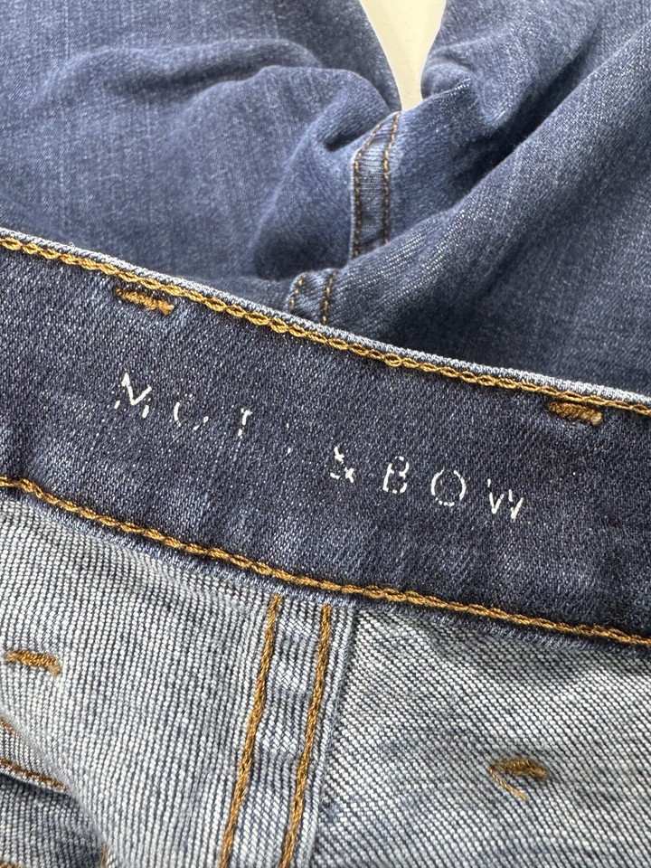 Mott Bow Jeans Mens 40x32 38x30 Straight Leg Stretch Blue Denim Mott bow jeans mens 40x32 38x30 straight leg stretch blue denim