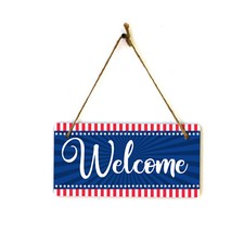 Welcome 5x10 Hanging Plus Wall or Door Sign  USA Home Decor