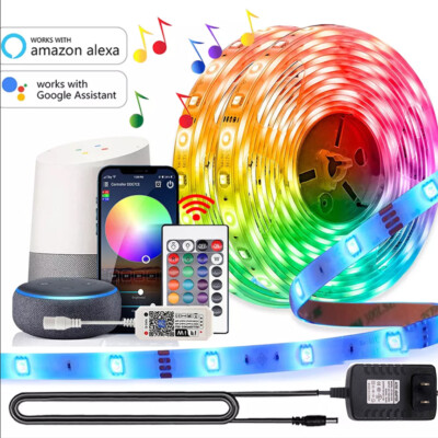 16.4ft LED Strip Lights 5050 2835 RGB USB TV Back light Bluetooth Remote fr Room