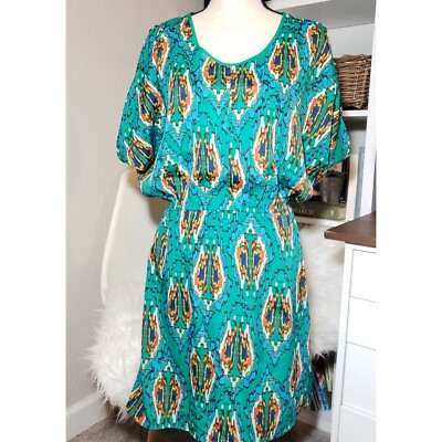 collective concepts green dress Womens Teal Cold-shoulder Size XS NO NECKLINE