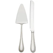 Reed & Barton LYNDON  18/10 Stainless Steel Flatware  2 PC Dessert Serving Set