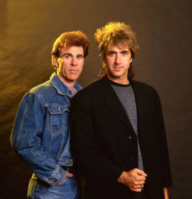 Brent Bourgeois and American musician Larry Tagg 1980s Music Old Photo 4