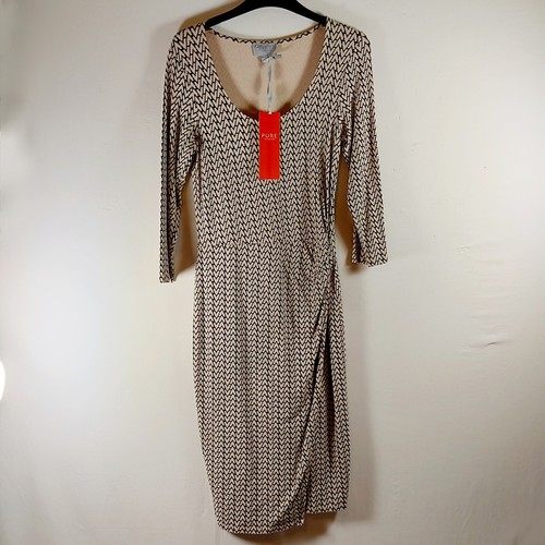 Pure Collection Dress, Tribal Print, Size 10, Mock Wrap, Below Knee Length - Picture 6 of 7