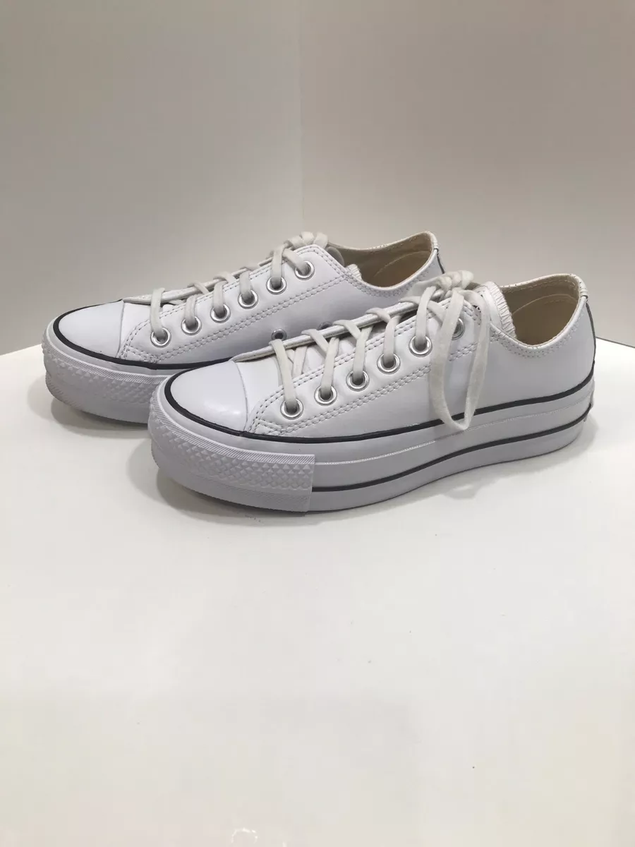 Converse All Star Chuck Lift Clean White Leather Size 2 | eBay