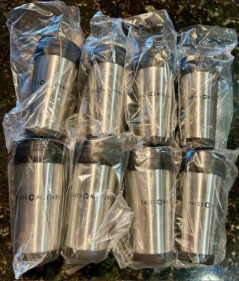 NEW 8 x 16 Oz SWISS MILITARY Travel Coffee Mug Stainless Steel Hot Cold  Tumbler | eBay