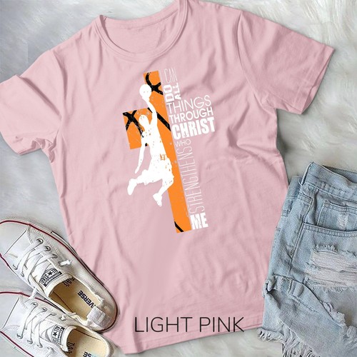Christian Basketball Shirts Boys Girls Gift Philippians 4-13 Unisex T-shirt - Picture 4 of 11