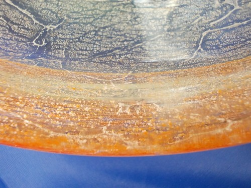 WMF Ikora Glas Schale Ø34,5cm orange grüne Strahlen Art Deco Wiedmann 30er Jahre - Bild 3 von 5