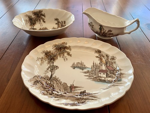 VTG Johnson Brothers Old Mill Brown Multicolor Various Dinnerware England 1950s - Picture 6 of 12