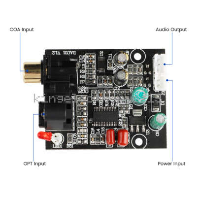Digital Audio Decoder DAC 24Bit 192K Optical Fiber Coaxial Decoder NEW