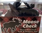 NEW Moose Salt & Pepper Shaker Set Rustic Cabin Decor-Moose Check Hand Painted — photo 1