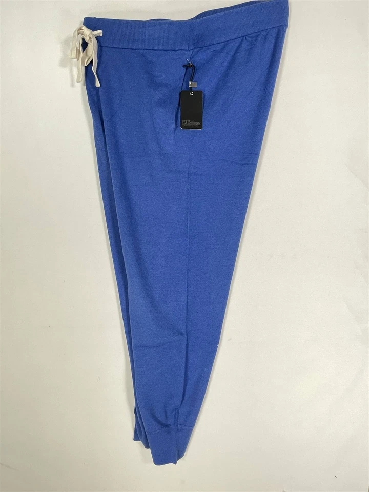 PJ Salvage Lounge Jogger Pants Large Stretch Knit Elastic Waist Drawstring Blue - Image 3 of 4