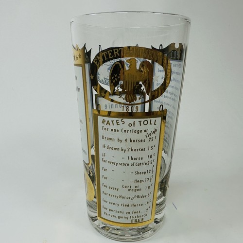 MCM Vtg High Ball Drinking Glass With Carrier Silent Woman Tavern Horse 1762 - Picture 5 of 19