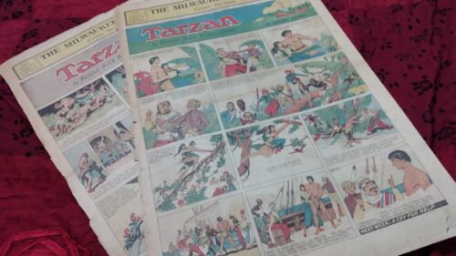 1932 Comic Strips Of Tarzan With Two Issues - Afbeelding 1 van 5