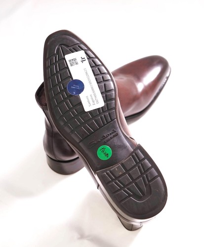 $1,295 SANTONI - Side Zip Ankle High Dress Boots in Brown Leather - 7 US (6 IT) - Picture 4 of 5