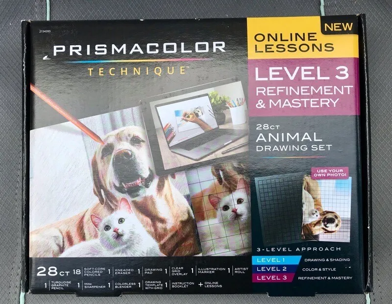 Prismacolor Level 3 Animal Drawing Set w/ Online Lessons 18 Colored Pencils  more