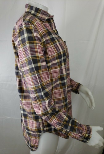 Ralph Lauren Denim & Supply Western Boyfriend Shirt M Black Tan Plaid Cotton Top - Picture 3 of 10