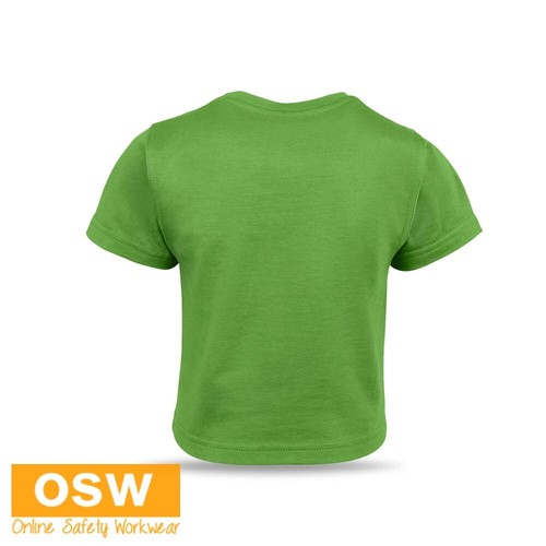 Kid's Infant Short Sleeve Solid Color Elastane Rib Crew Neck Tee Classic Fit - Picture 24 of 42