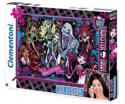 CLEMENTONI Puzzle MONSTER HIGH 104 Teile 3D Vision mit Brille Neu
