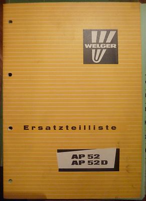Welger Baler AP52 + AP52 D Parts List