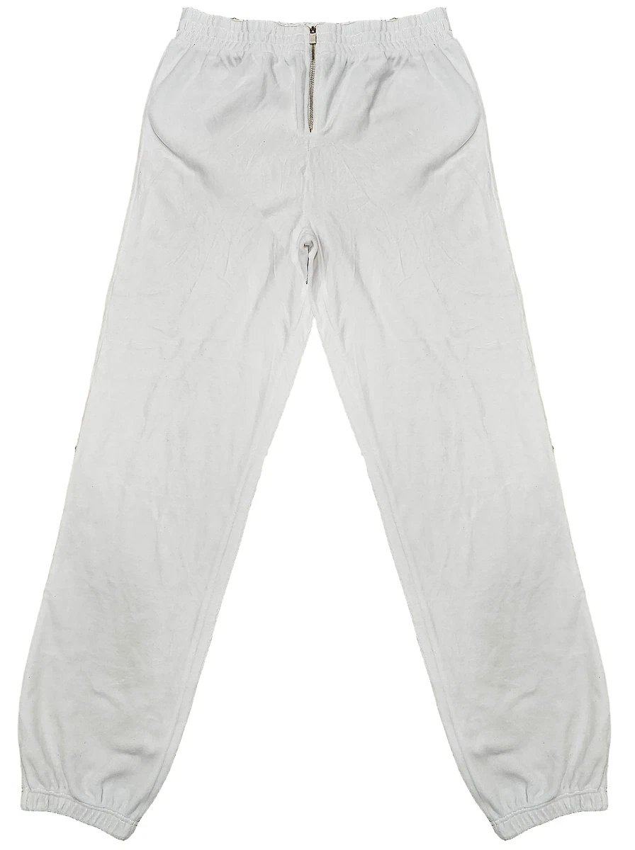 White velour store pants