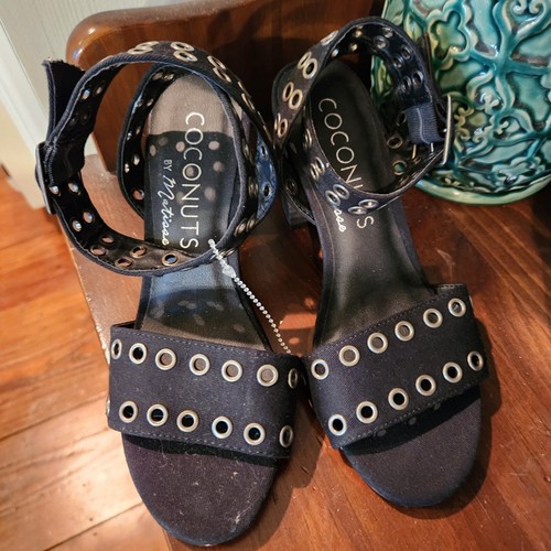 Coconuts by Matisse Womens Black Textile Ankle Strap Sandals Sz US 6 - Picture 3 of 6