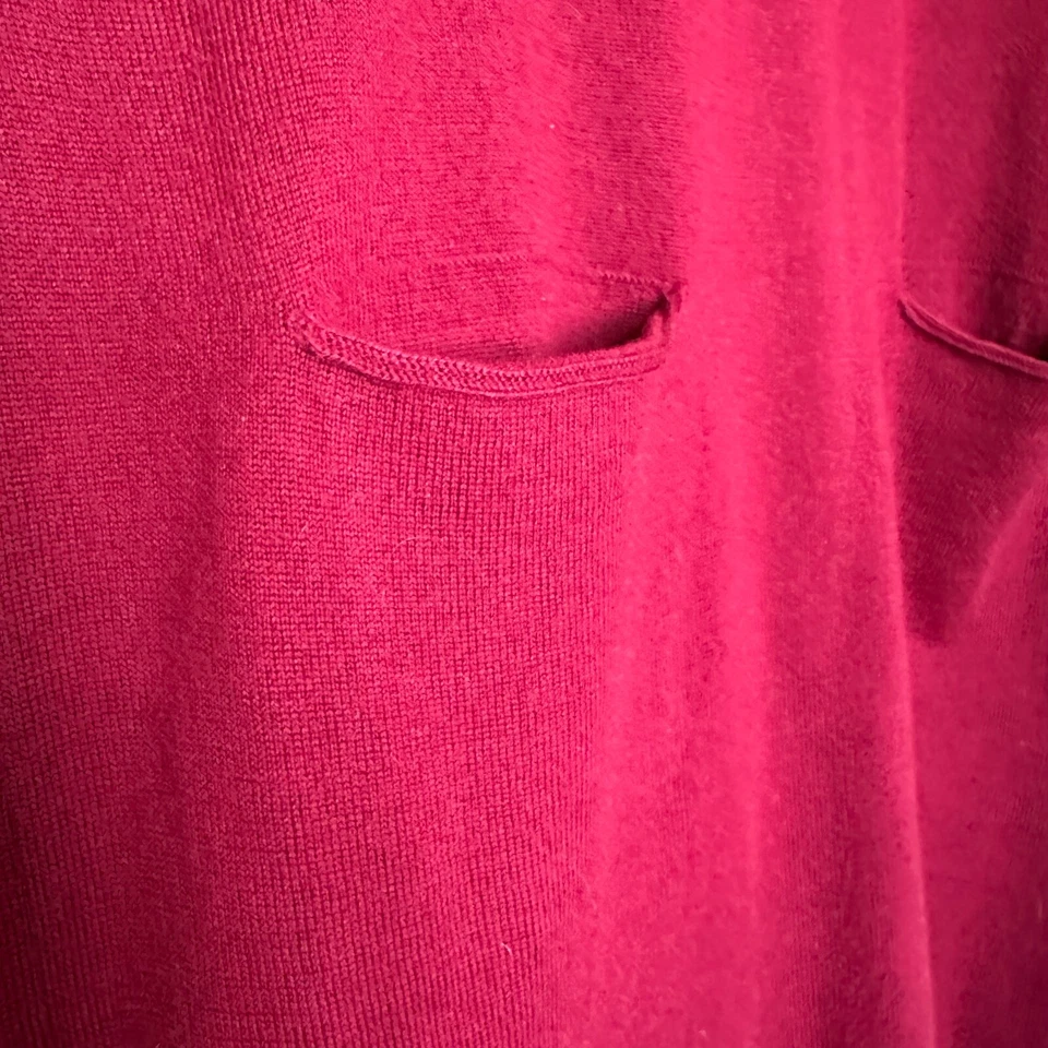 Vestido Suéter de Lana Merino Cynthia Rowley Talla M Rojo Baya LS Hasta la Rodilla Foto 3 de 4