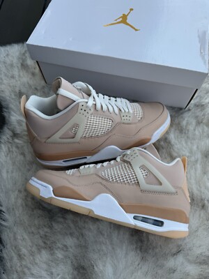 Nike Air Jordan IV Retro Shimmer | Größe UK7,5 US8,5 | White Cream OW 4 Beige