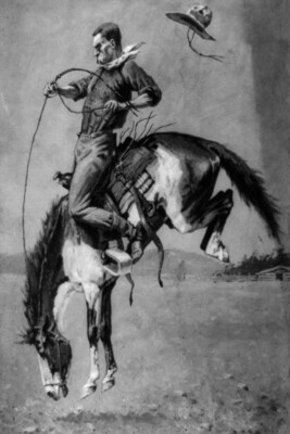 A Bucking Bronco by Frederic Remington Western Giclee Art Print + Ships Free