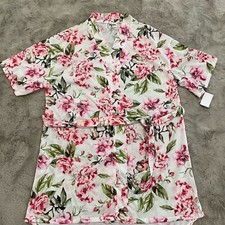 Women Show Me Your Mumu White Pink Floral Kimono Cover up Short Sleeve Size O/S