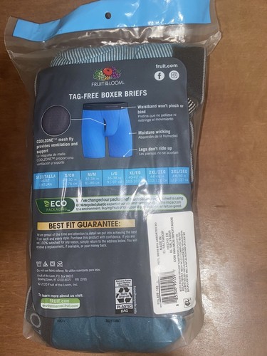 Fruit Of The Loom Boxer Briefs XL 40-42in 6pc Asst Colors No Ride Up Leg - Picture 5 of 6