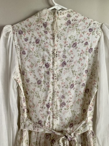 Vintage Gunne Sax Dress NWT Boho 1960’s/70s Cream W/Purple Flowers Size 9 Corset - Picture 7 of 11