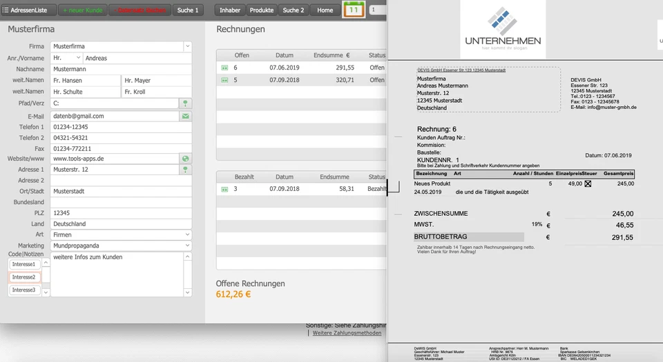 Rechnungsprogramm Lager Dienstleistung Rechnungen Faktura Programm Mac Windows - Bild 2 von 4