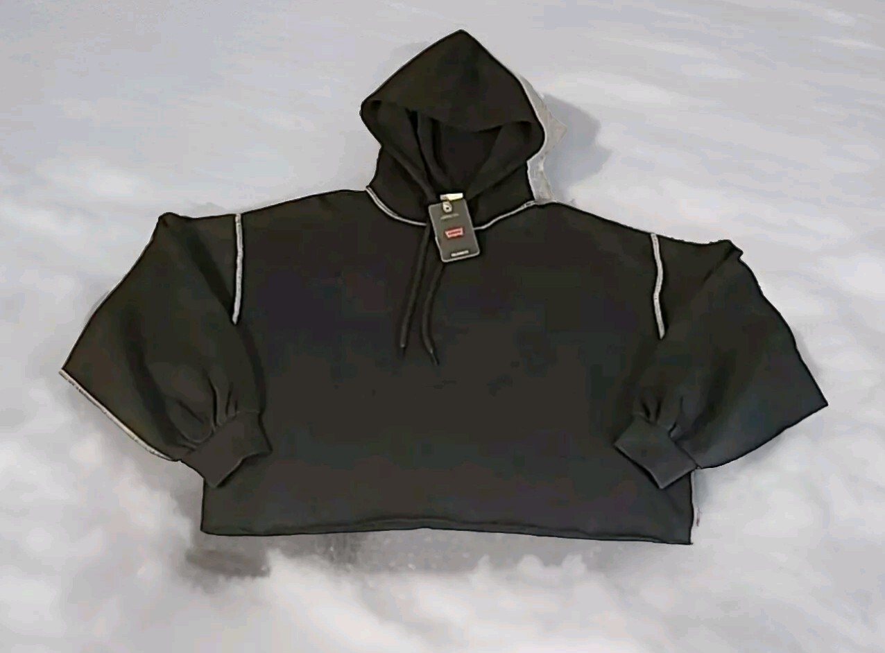 Levis Hoodie Sweater Womens Regular Fit Small Black Casual Levis Logo New