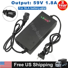 48 Volt 1.8A Lead Acid Battery Charger For Electric Scooter E-Bike T-Plug 59V