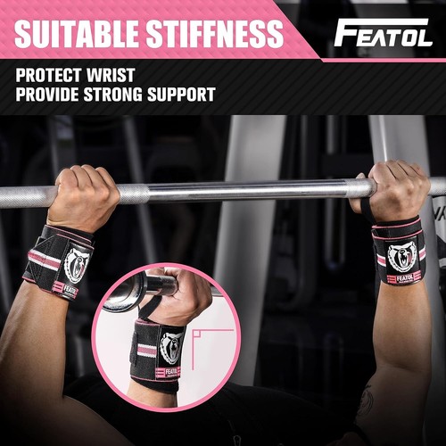 FEATOL Wrist Wraps for Weightlifting Men Women (Dual Support), L/XL - Picture 8 of 15